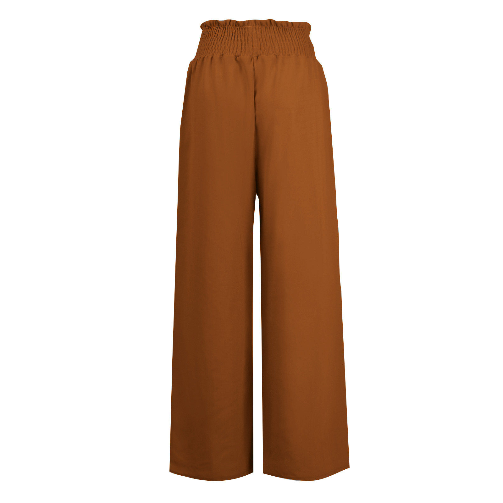 thumbnail image 5 of Pantalones palazzo anchos para mujer - Cintura elástica con cordón, poliéster ligero, ropa informal de playa, para todas las estaciones, tallas S-XXXL, cintura 60-114 cm, corte holgado, 5 of 5
